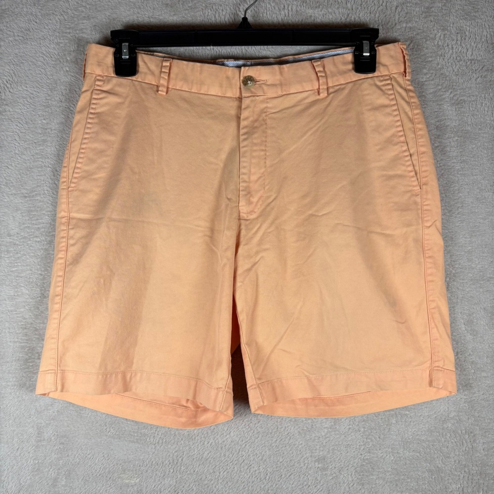 Peter Millar Chino Shorts Mens 34 Peach Pima Cotton Stretch Golf Crown Comfort